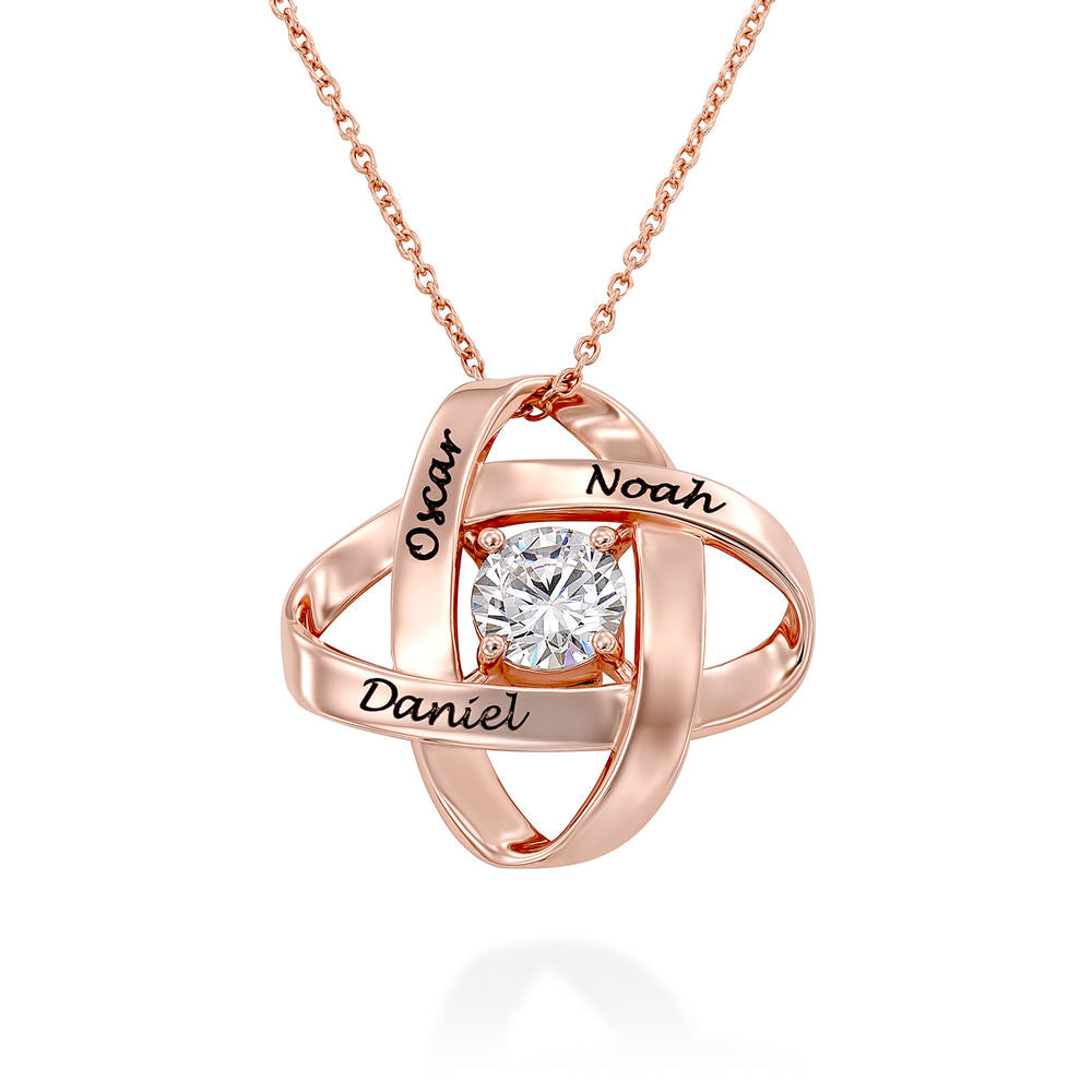 Engraved Eternal Necklace with Cubic Zirconia