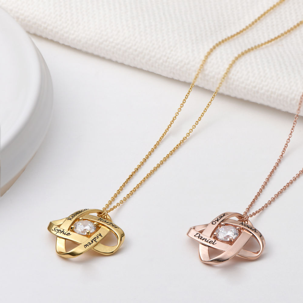 Engraved Eternal Necklace with Cubic Zirconia