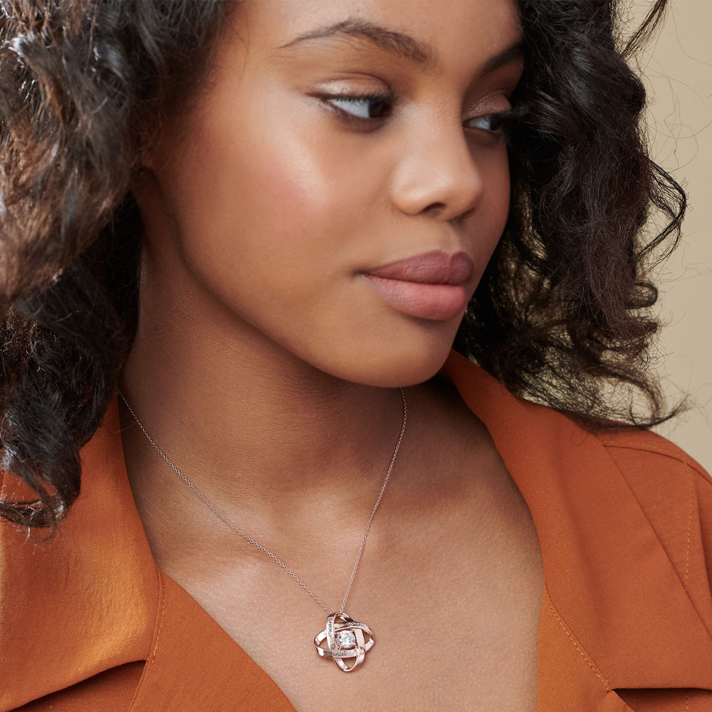 Engraved Eternal Necklace with Cubic Zirconia