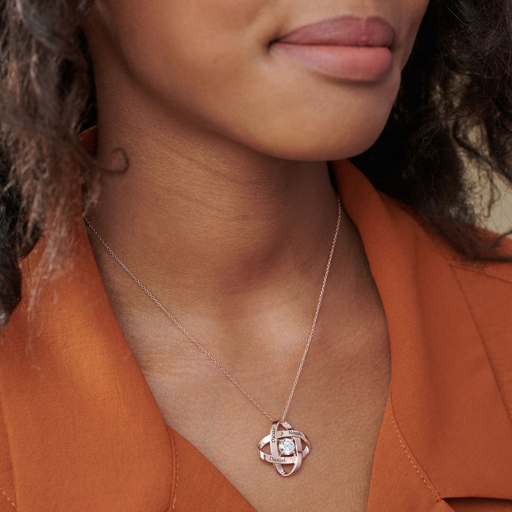 Engraved Eternal Necklace with Cubic Zirconia