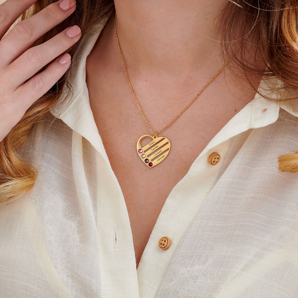 Moonstone heart jewelry with engraved names