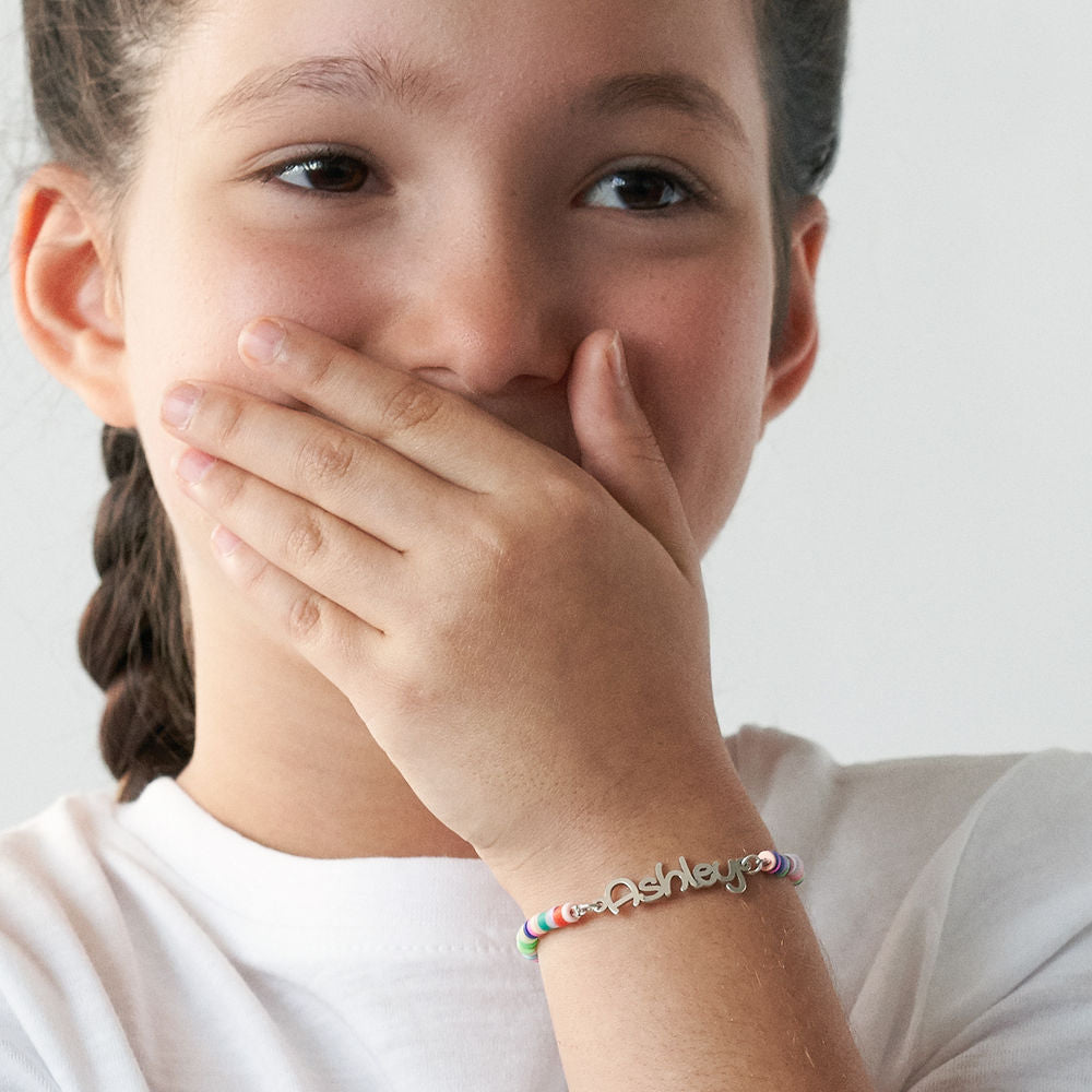 Rainbow Magic Girls Name Bracelet in Sterling Silver