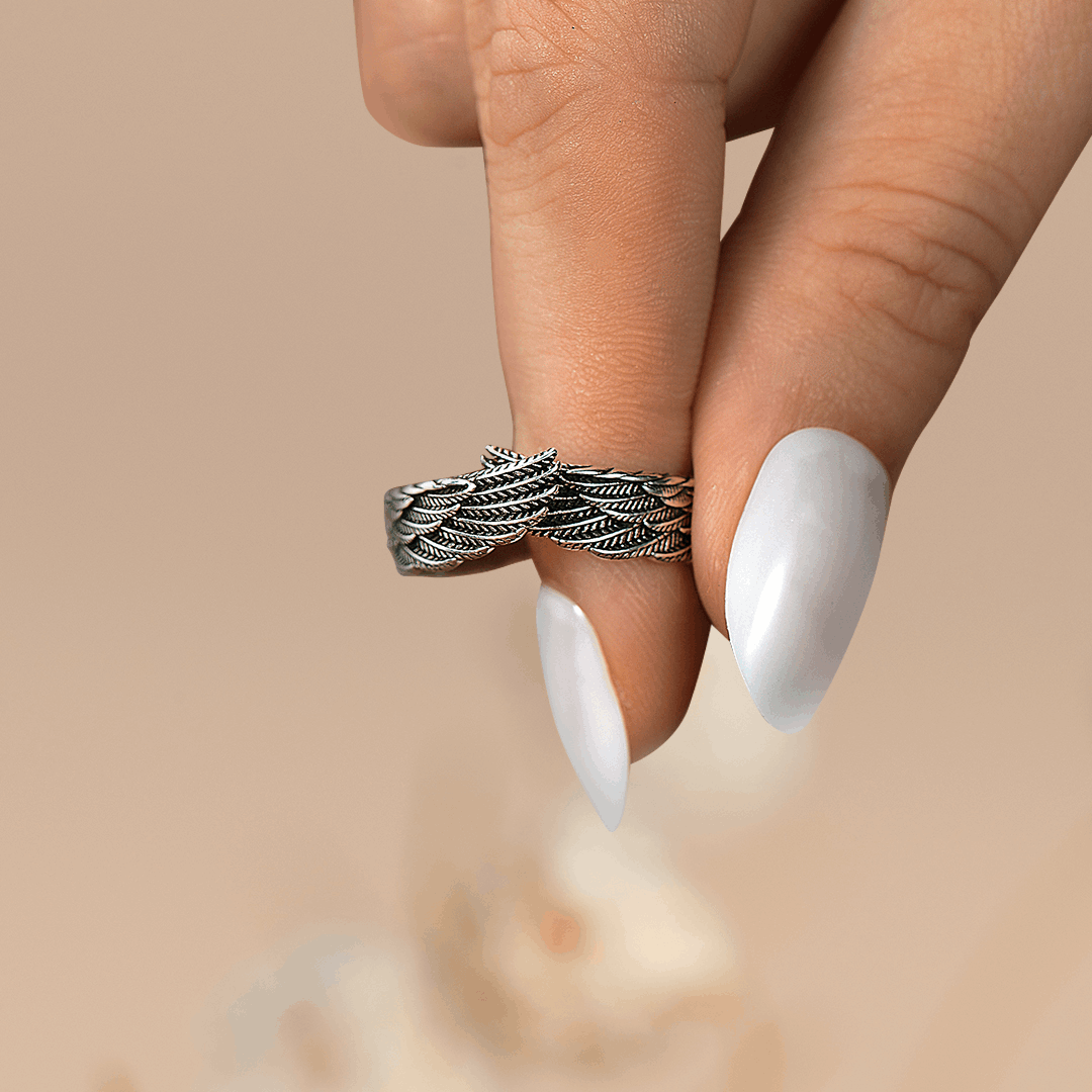 My Mom Is My Guardian Angel Personalized Wing Ring