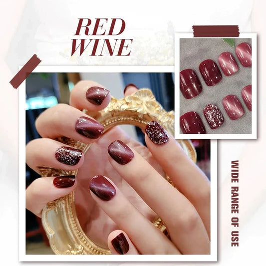 REUSABLE CAT EYE NAIL PATCH (24 PCS) WITH 20 ML GUM