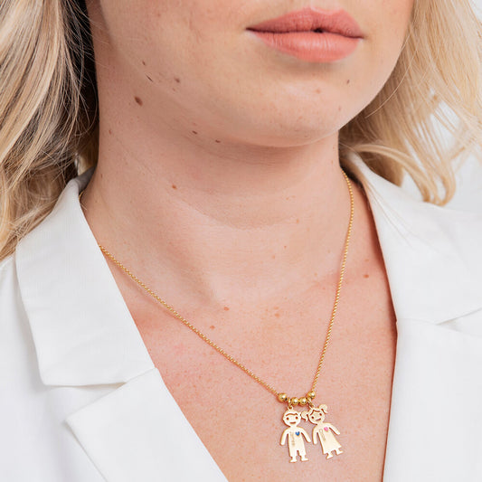 Handmade Children Name Necklace With Engraved Charms