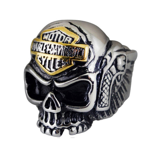 Harley-Davidson Skull Ring Inspired Motorcycle Ring