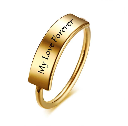Stylish Custom Stainless Steel Gold Ring
