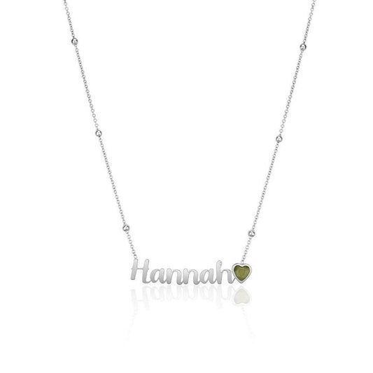 Sterling Silver Birthstone Name Necklace