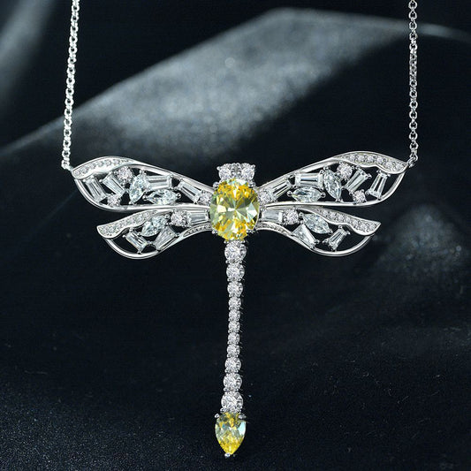 Dragonfly Jewelry Pendant 5 Carat Droplets 925 Silver