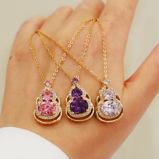 Amethyst Gourd Pendant Lucky Necklace