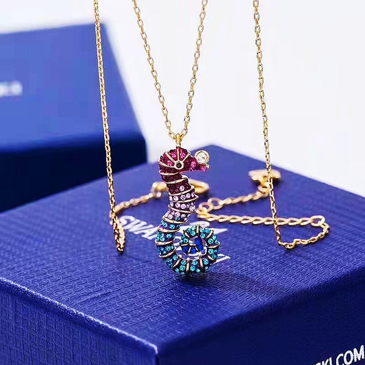Gold Gradient Colored Seahorse Necklace