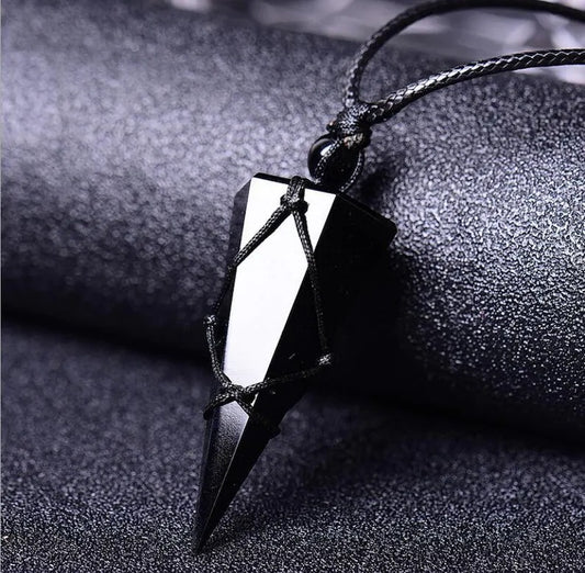 Spiritual Protection Healing Obsidian Necklace for Men