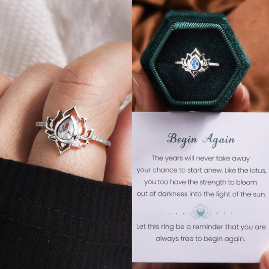 Lotus Flower Ring Jewelry Gift For Family And Friends