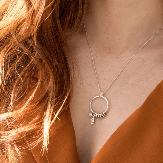 Linda Circle Pendant Necklace in Sterling Silver
