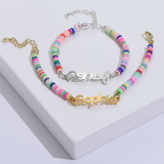 Rainbow Magic Girls Name Bracelet in Sterling Silver
